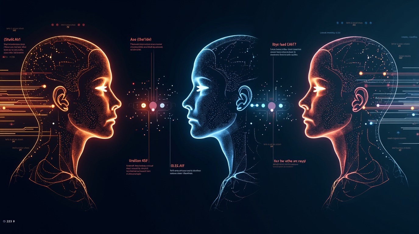 caras extrañas con ia diagrama explicativo