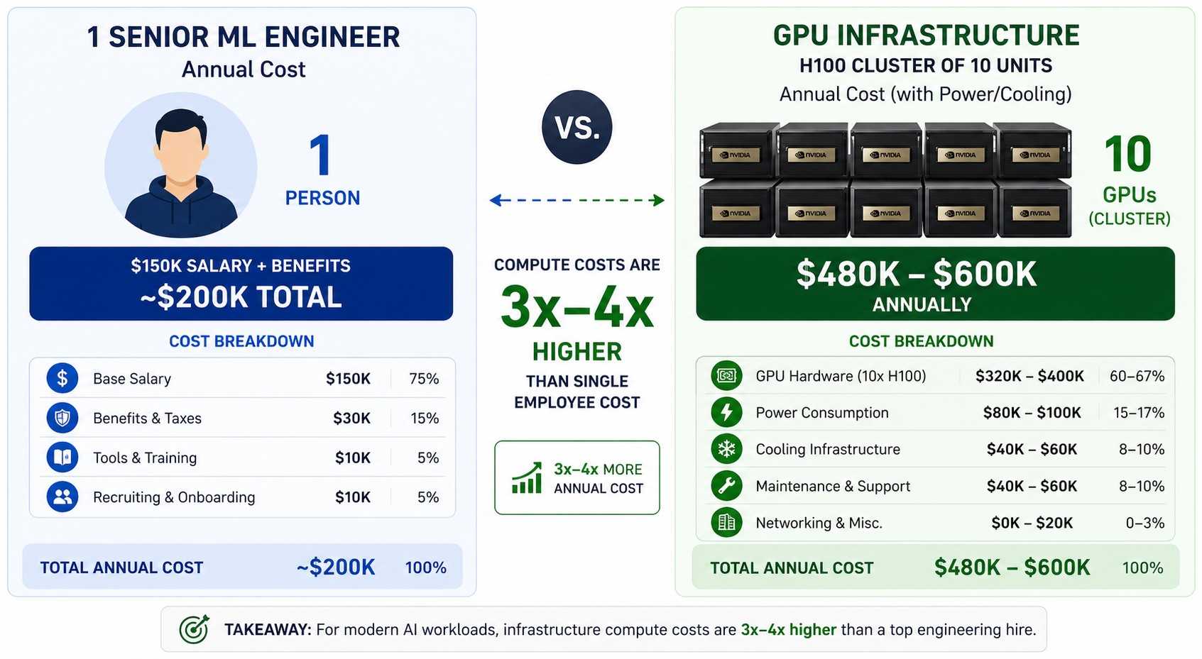 costo de compute ia vs empleados diagrama explicativo