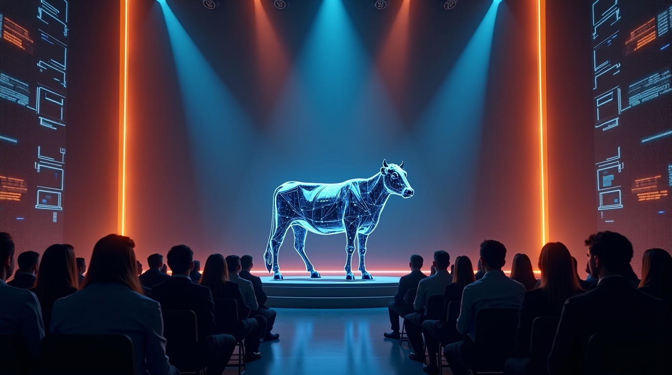 this is how an AI generated cow looked 12 years ago - ilustracion