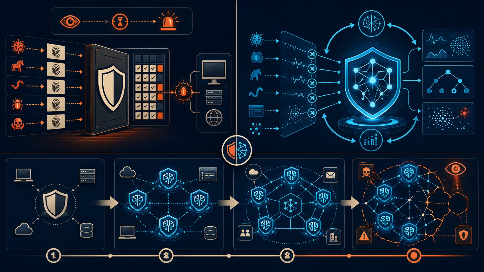 agentes ia ciberseguridad diagrama explicativo
