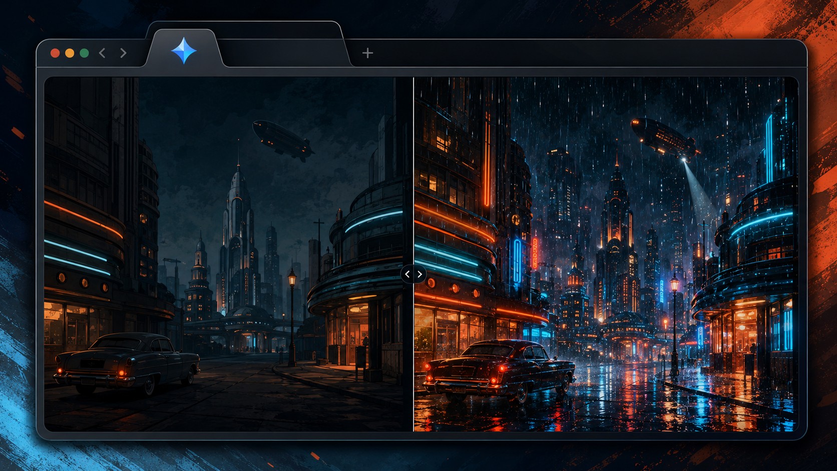 Animá tus imágenes de IA con Gemini Veo 3 1 Cyberpunk 1950 gameplay image ChatGPT made, animated by latest Gemini - ilustracion