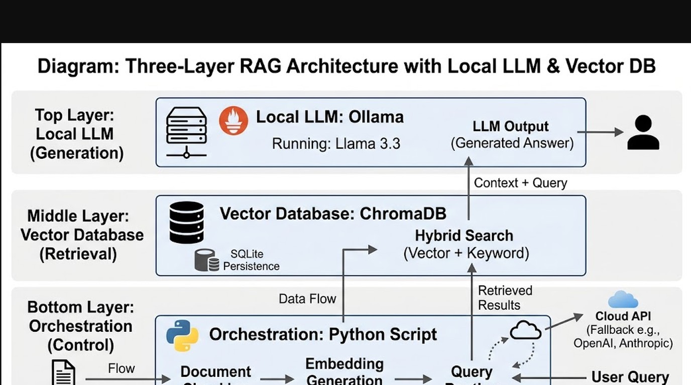 asistente ia local arquitectura diagrama explicativo