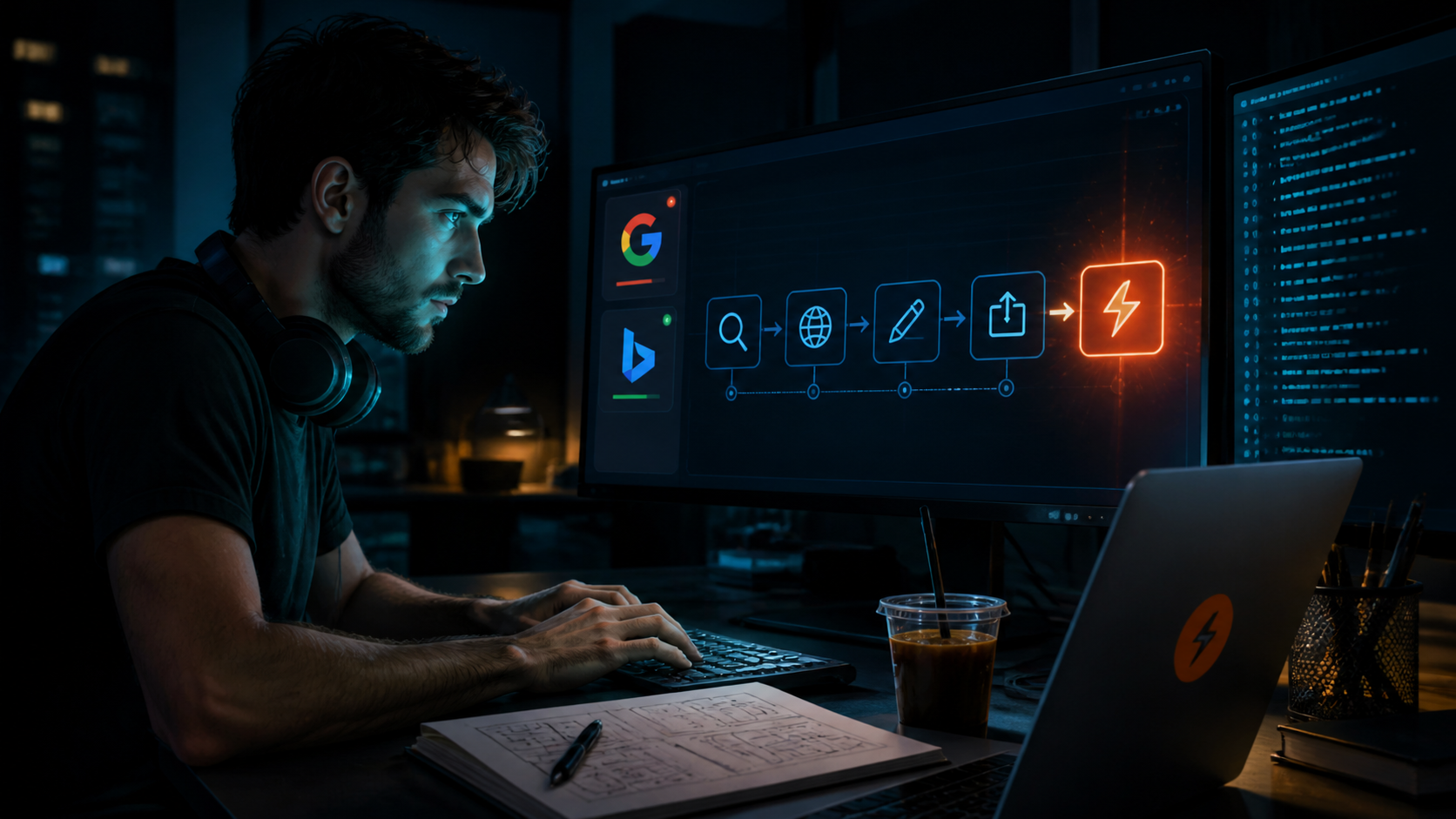 Indexación automática: la base del SEO agentico — ilustración