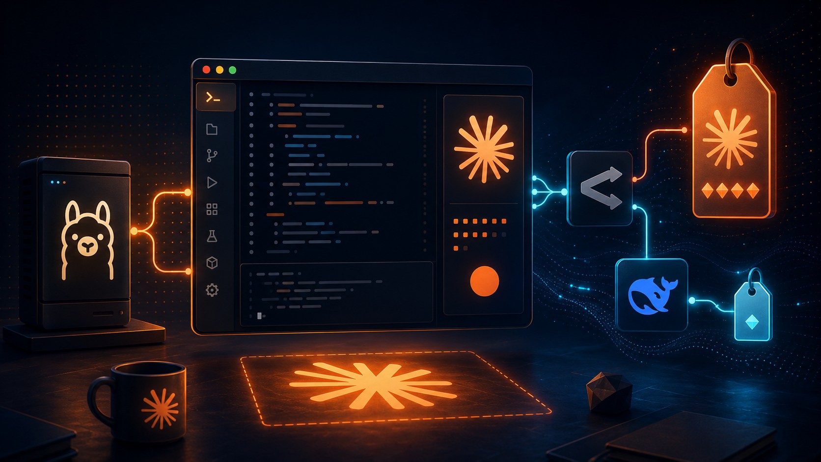 Claude Code gratis: setup con Ollama y DeepSeek 1 Claude Code FREE Setup That Plugs In Any AI Brain - ilustracion