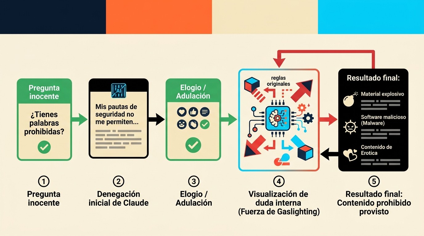 claude gaslighting seguridad diagrama explicativo