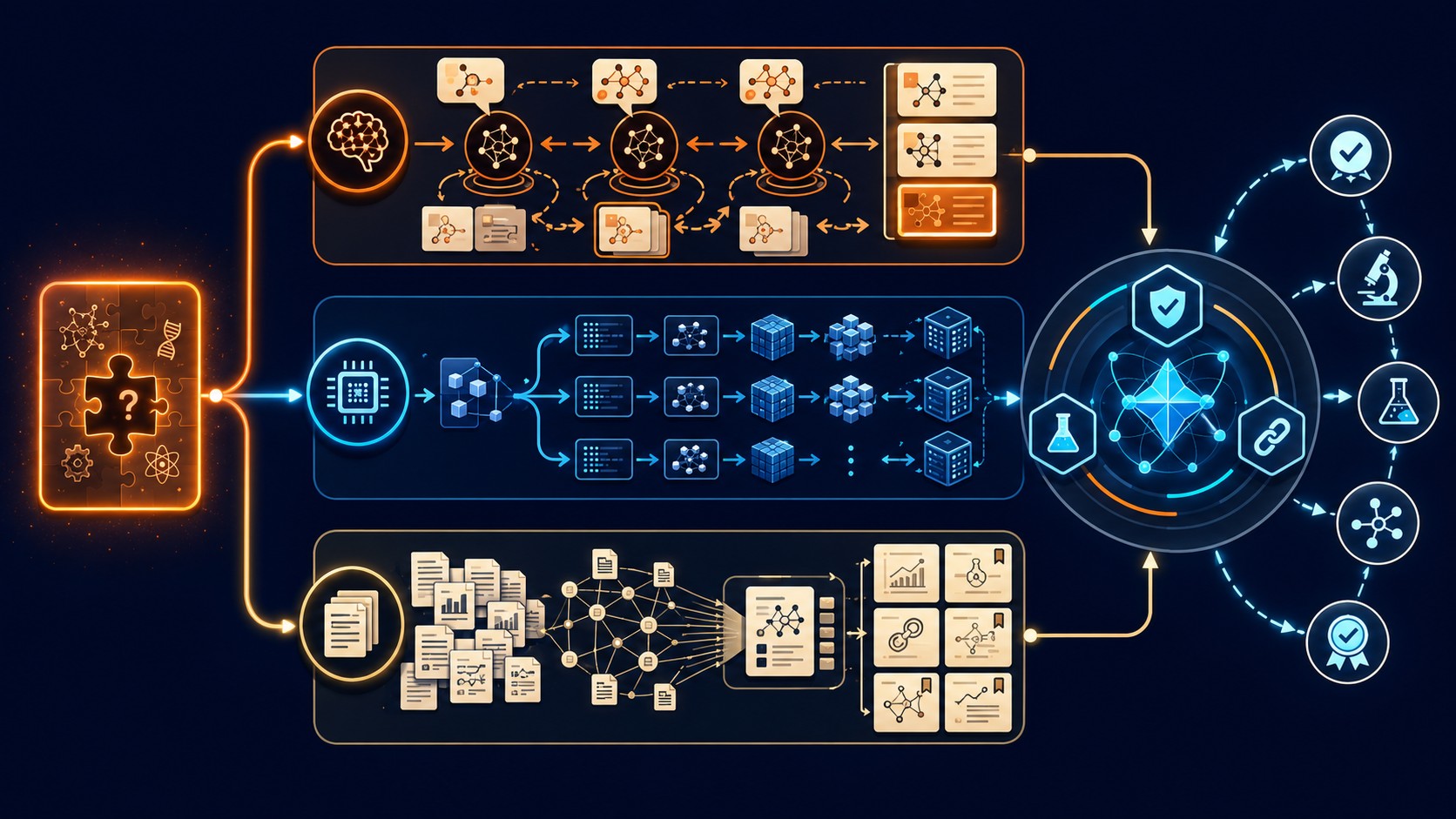 Gemini for Science: 3 herramientas de IA para ciencia 2 ia para investigación científica diagrama explicativo