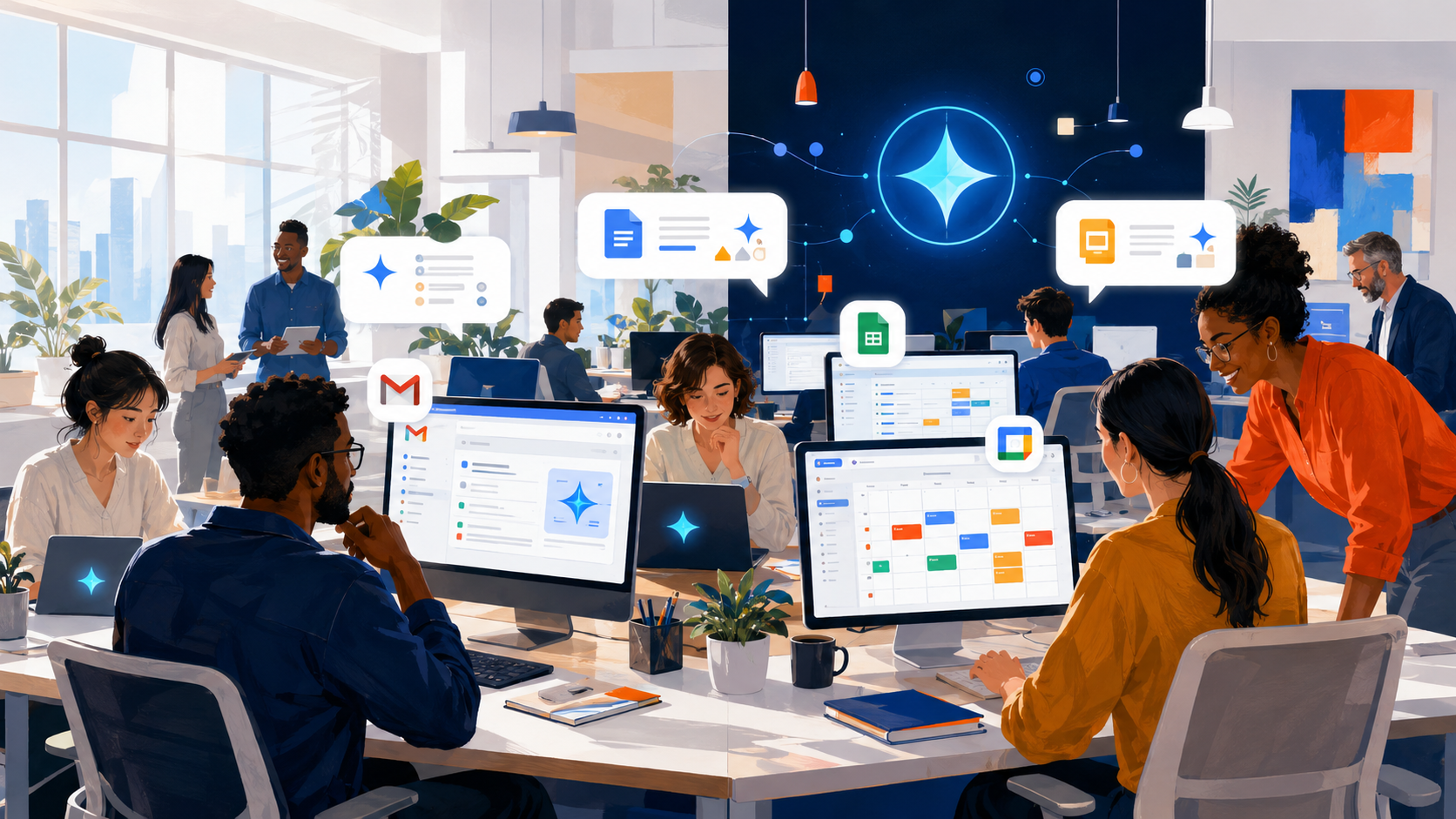 Google Workspace con IA: cómo las empresas están usando Gemini para ser más productivas — ilustración