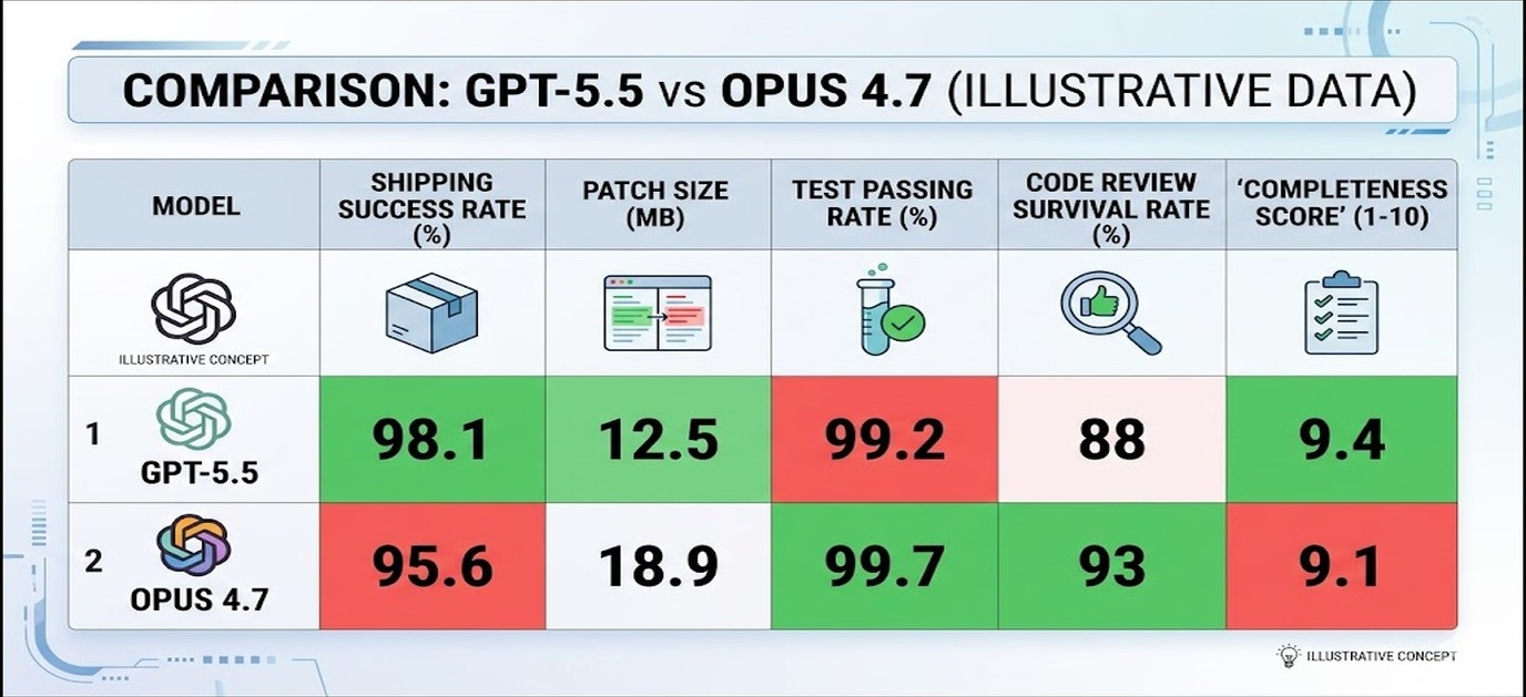 gpt-5.5 vs opus 4.7 tareas código diagrama explicativo