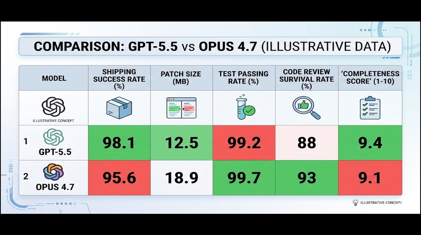 gpt-5.5 vs opus 4.7 tareas código diagrama explicativo