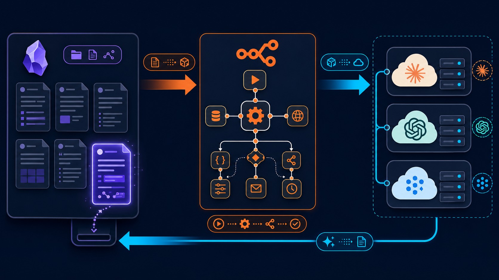Obsidian + IA: conectá tu vault con Claude y n8n 2 integrar obsidian con modelos ia diagrama explicativo