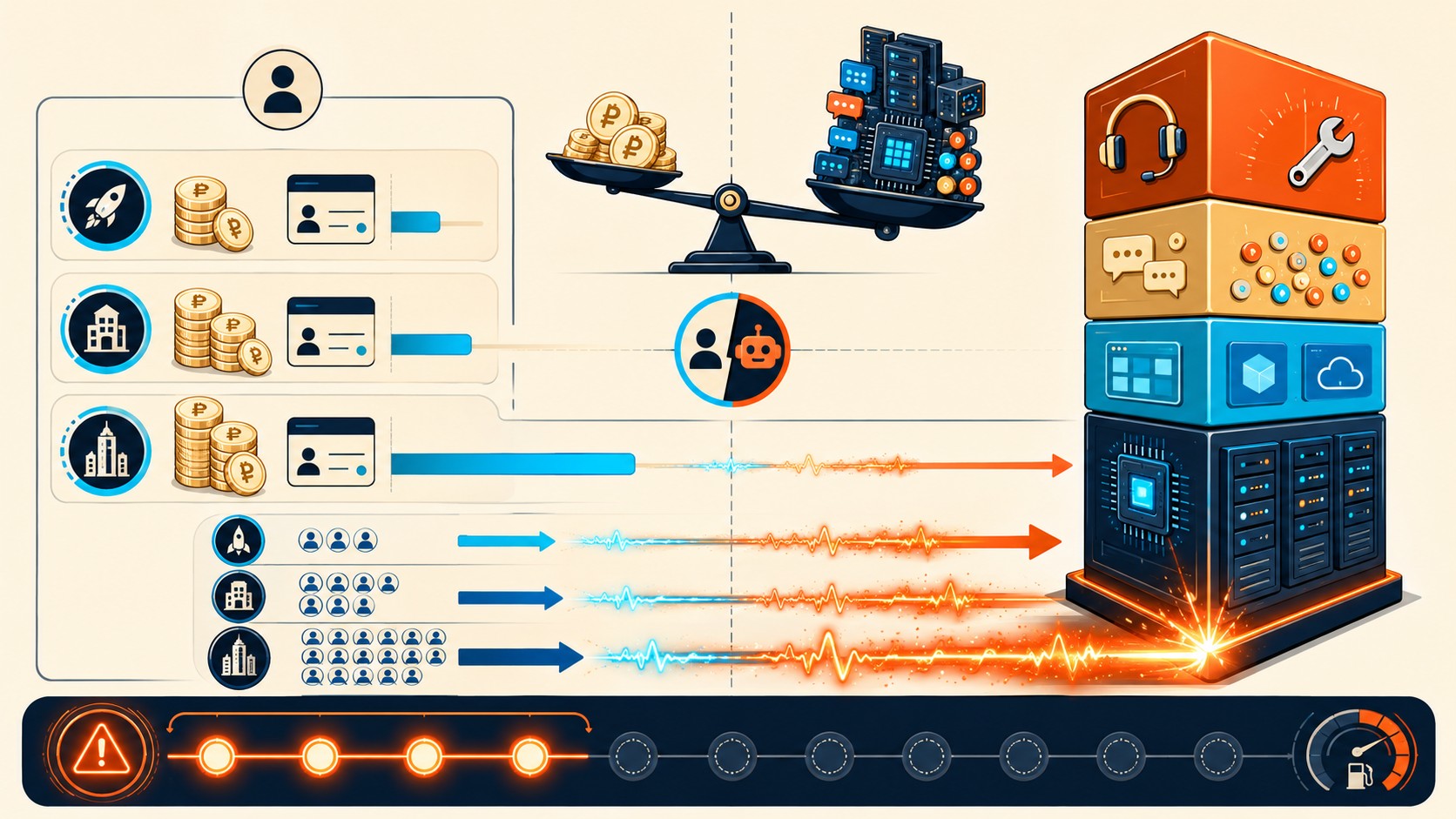 inteligencia artificial costo empleados diagrama explicativo