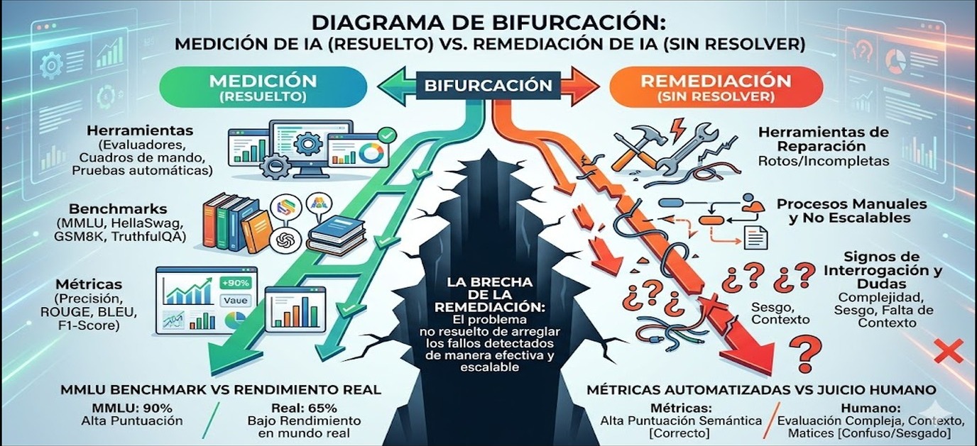 problema de medición de IA diagrama explicativo