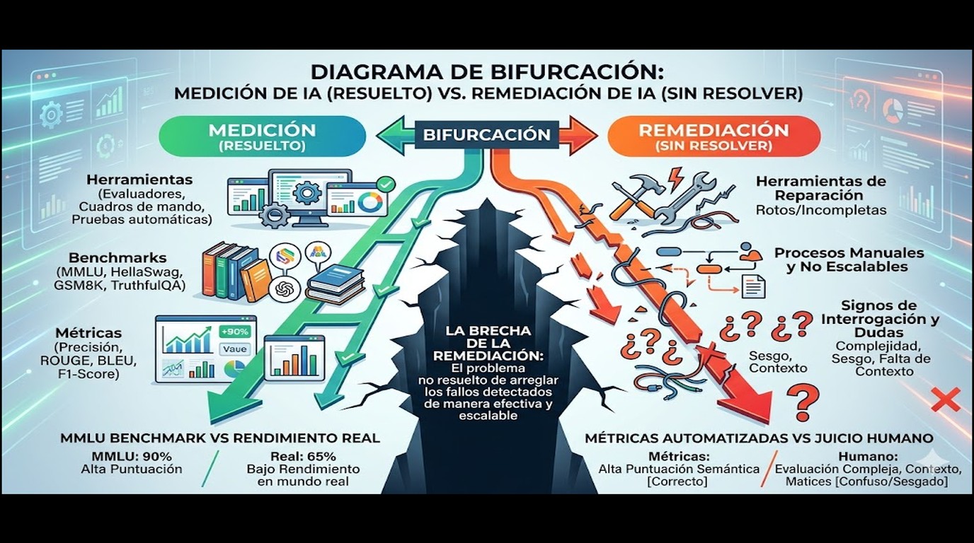 problema de medición de IA diagrama explicativo