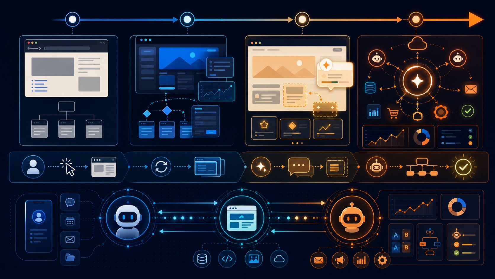 Webflow apuesta a la web agéntica en 2026 2 web agéntica para marketing diagrama explicativo