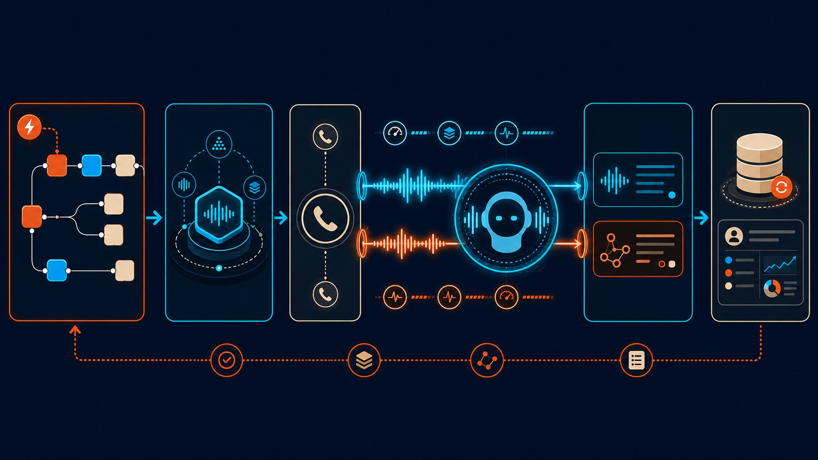 agentes ia para llamadas telefónicas diagrama explicativo