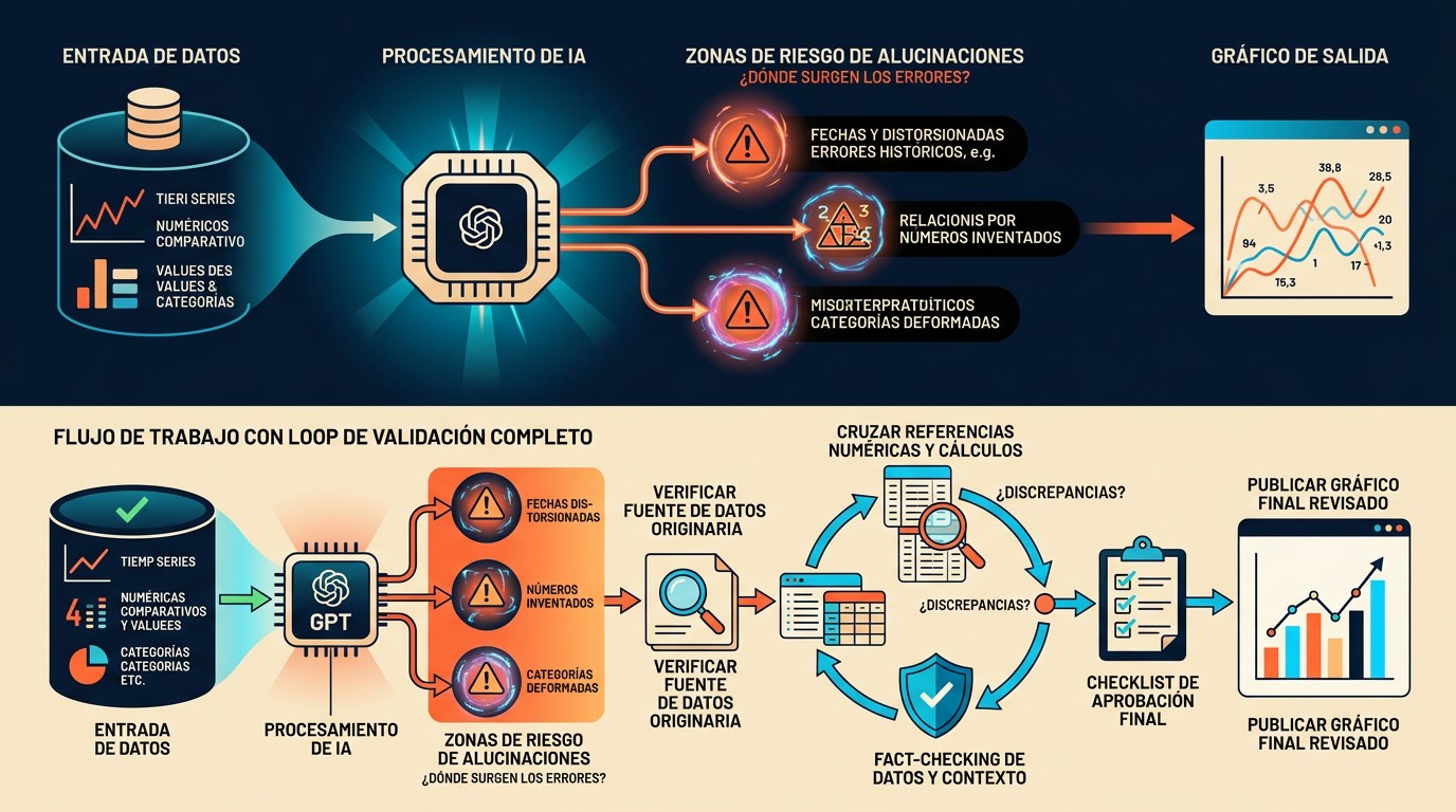 ChatGPT y gráficos automáticos: cuándo confiar y cuándo no 2 chatgpt actualizar gráficos automáticamente diagrama explicativo