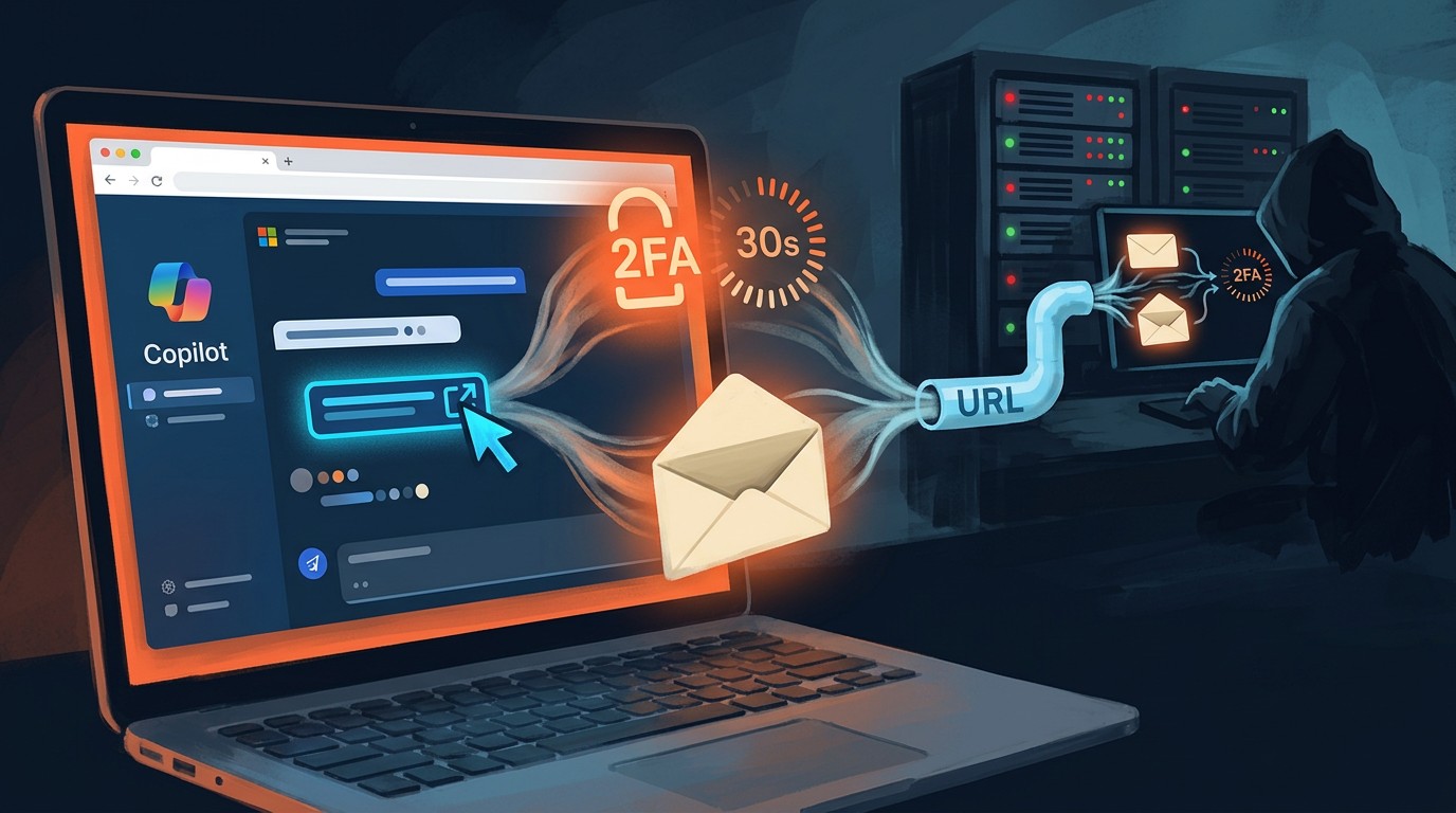 Copilot vulnerability could expose emails and 2FA codes - ilustracion