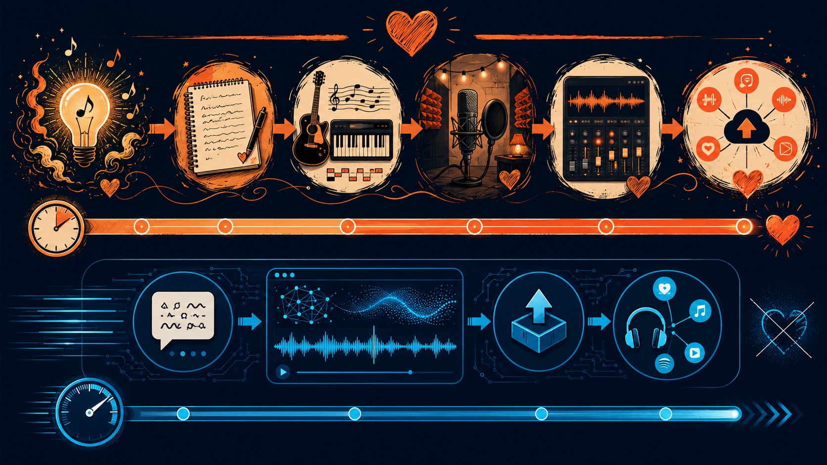 música generada por IA diagrama explicativo