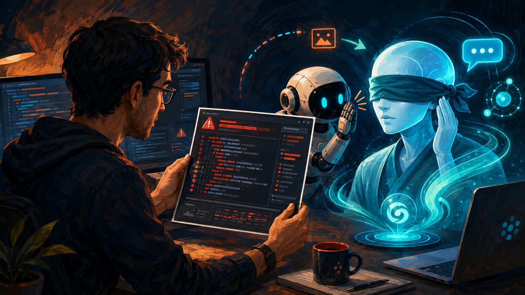 DeepSeek-V4 Can't Read Images? I Made It Read - ilustracion