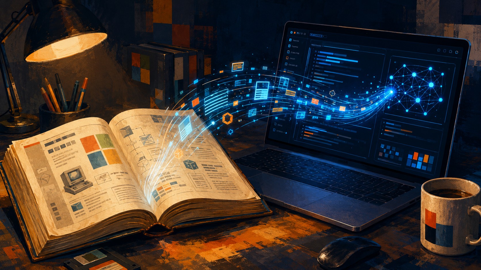 Fine-tuning an LLM to write docs like it's 1995 - ilustracion