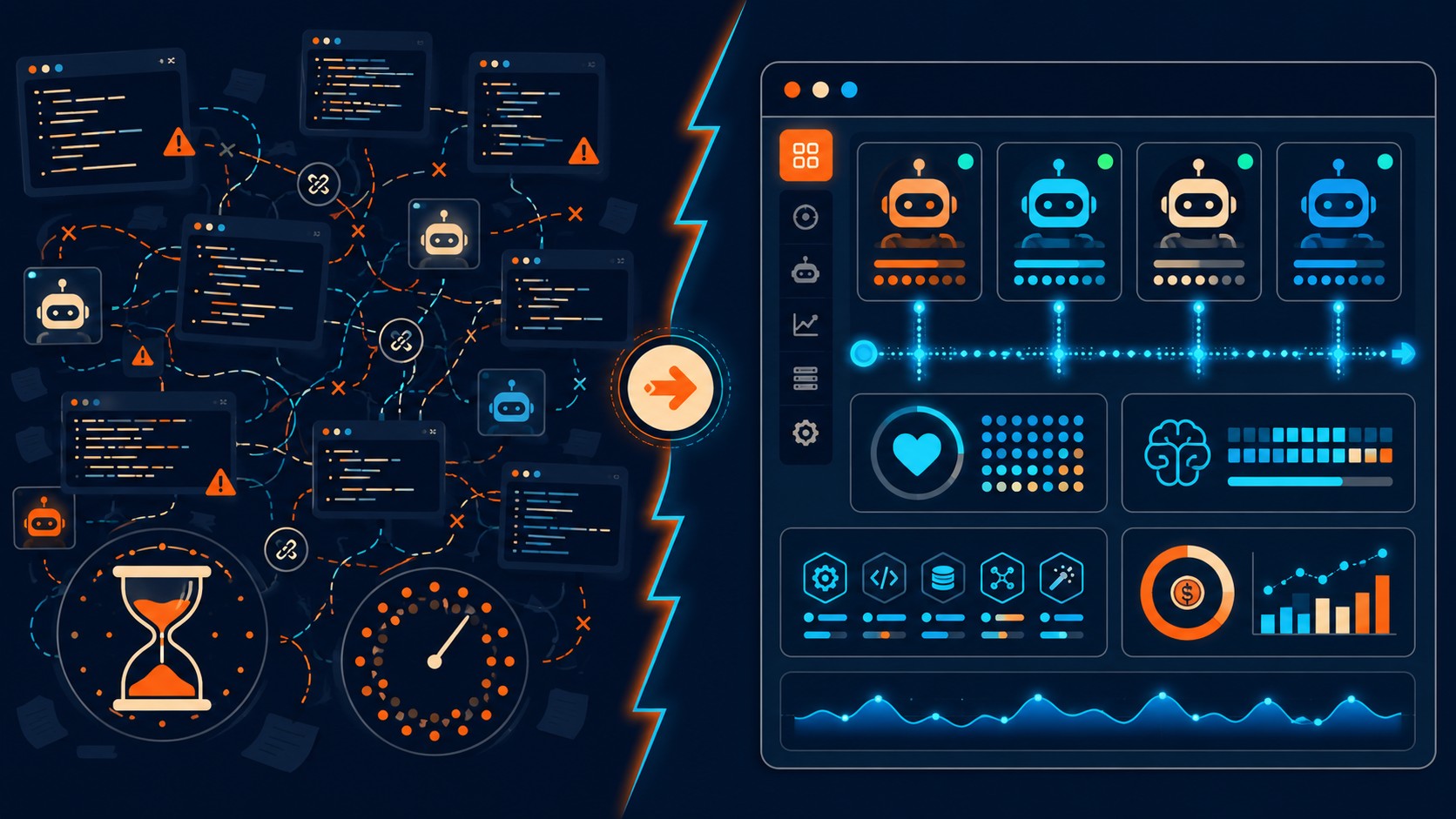 hermes hud interfaz agentes ia diagrama explicativo