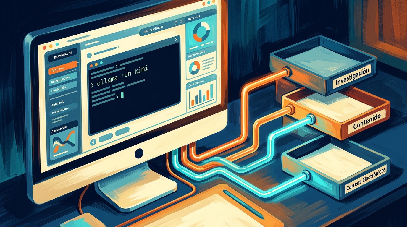 Kimi AI Ollama Runs Research, Content, And Emails With One Command - ilustracion