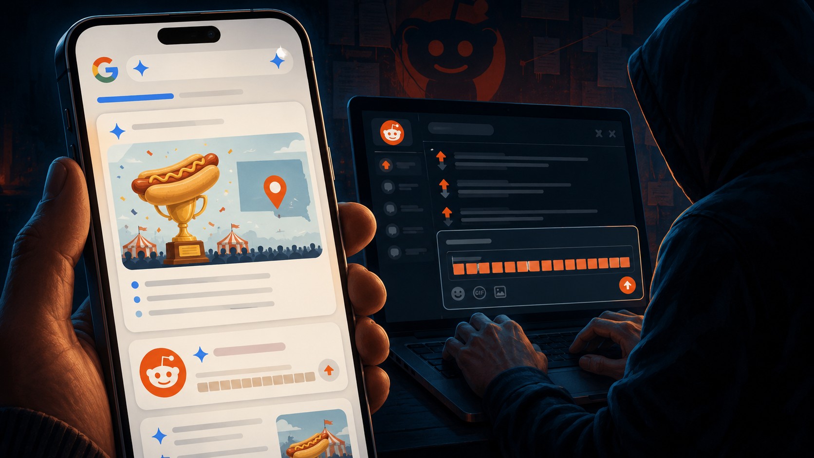 It Is Trivially Easy to Use Reddit to Manipulate AI Search, Research Suggests / A tiny snippet of user-generated text as short as 13 words long is often enough to manipulate the AI agents that power t - ilustracion