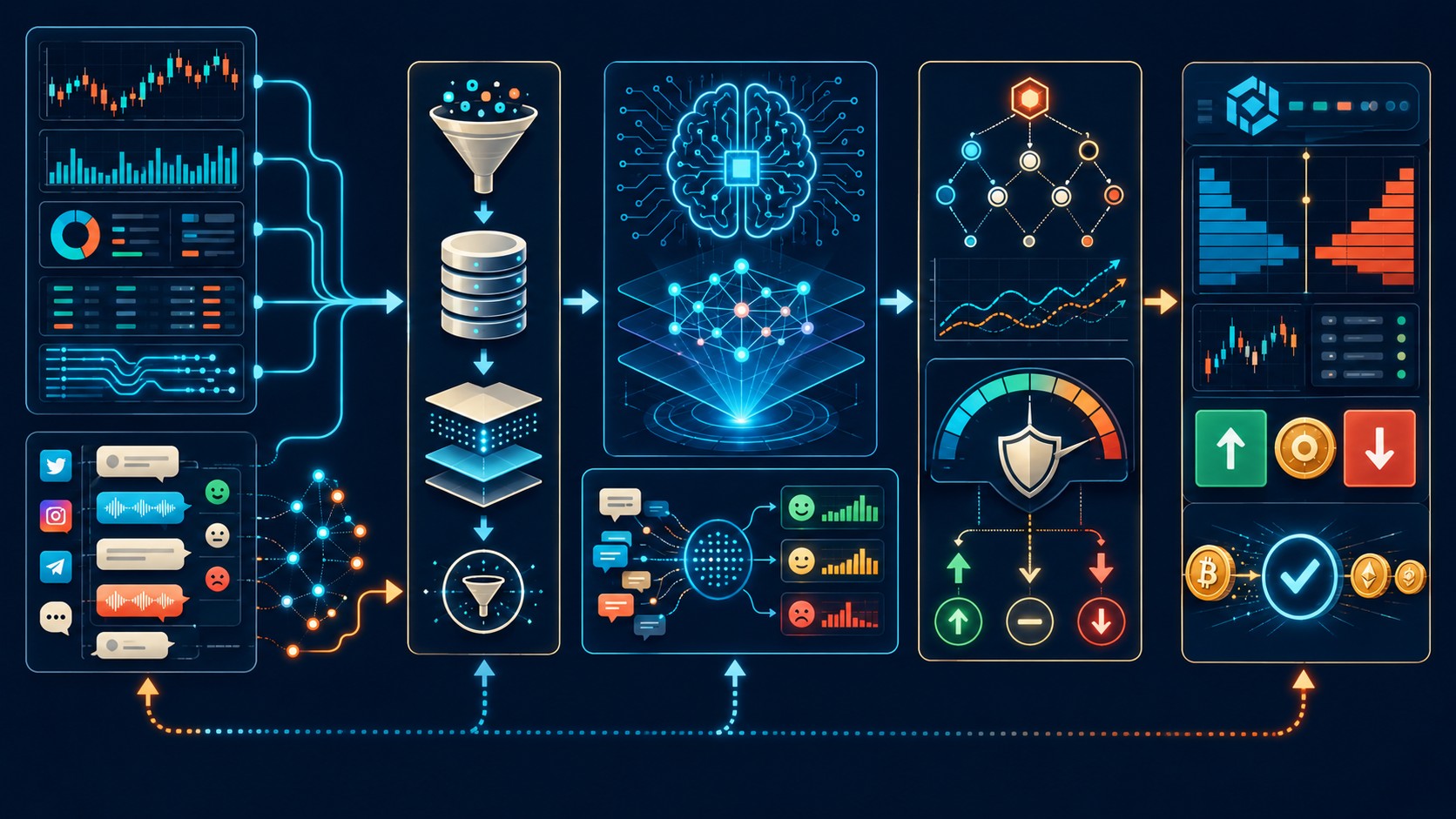 IA trading criptomonedas diagrama explicativo
