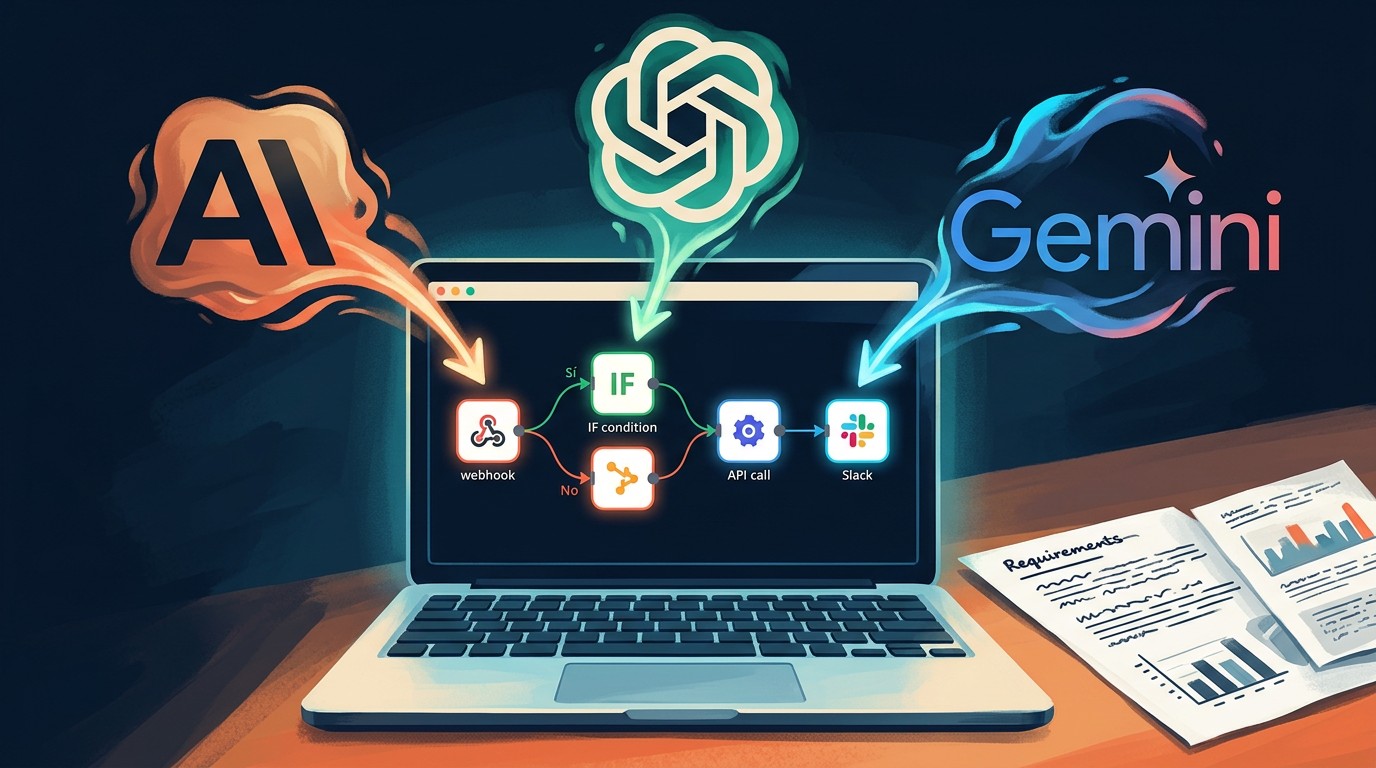 Which AI model has been the best for generating n8n workflows directly from requirements documents? - ilustracion