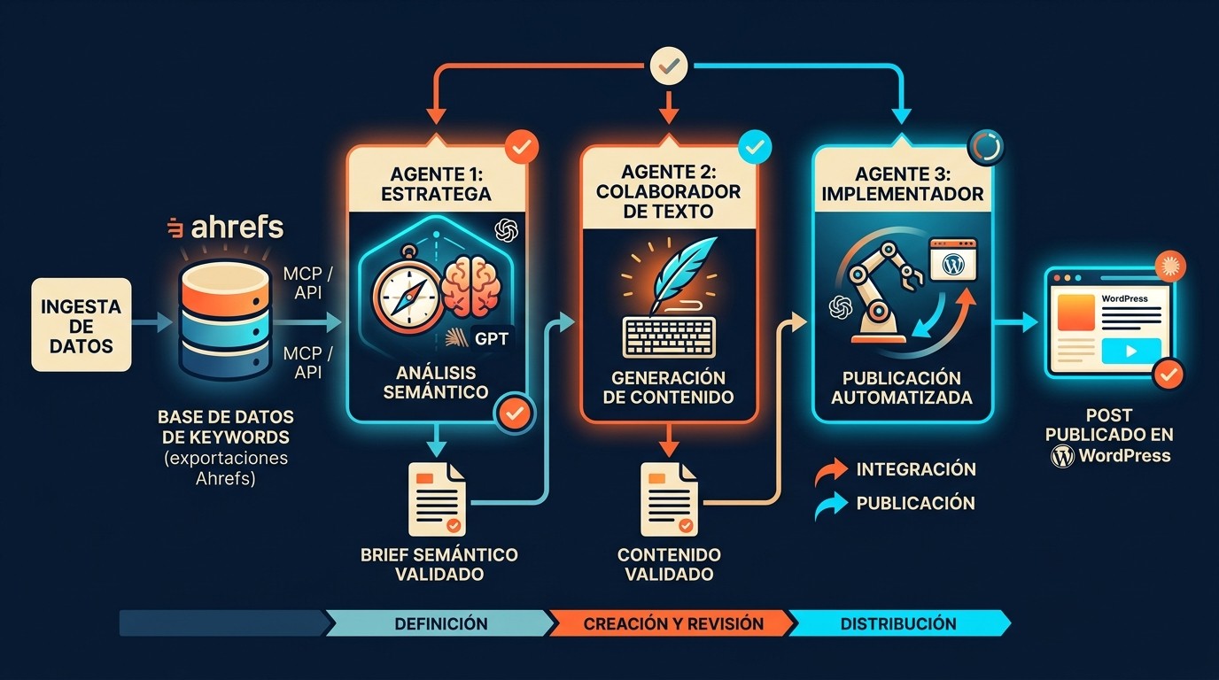 análisis Ahrefs con IA diagrama explicativo