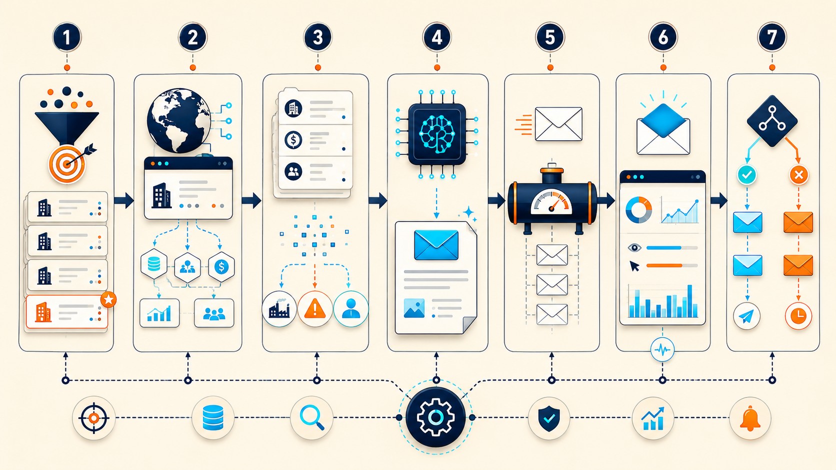 cold outreach con ia diagrama explicativo