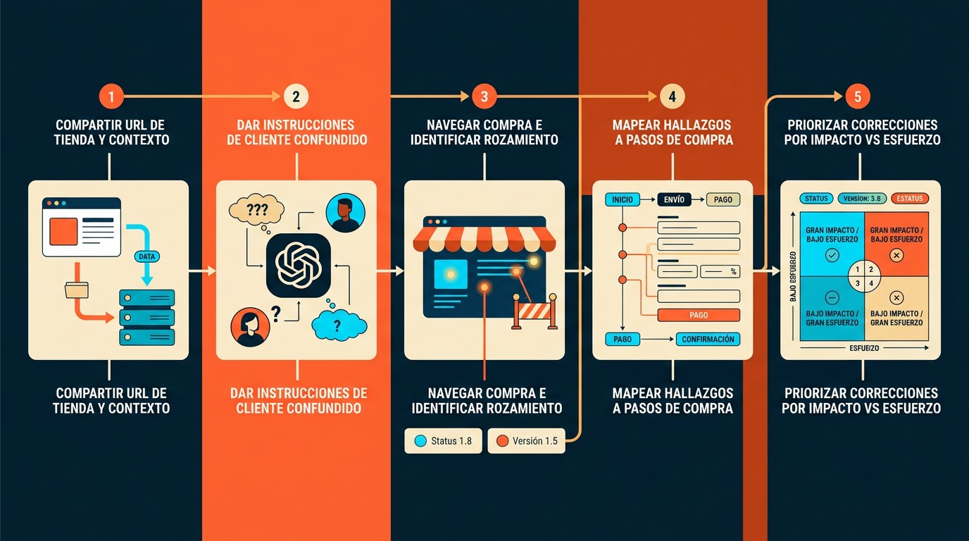 testing de checkout con chatgpt diagrama explicativo