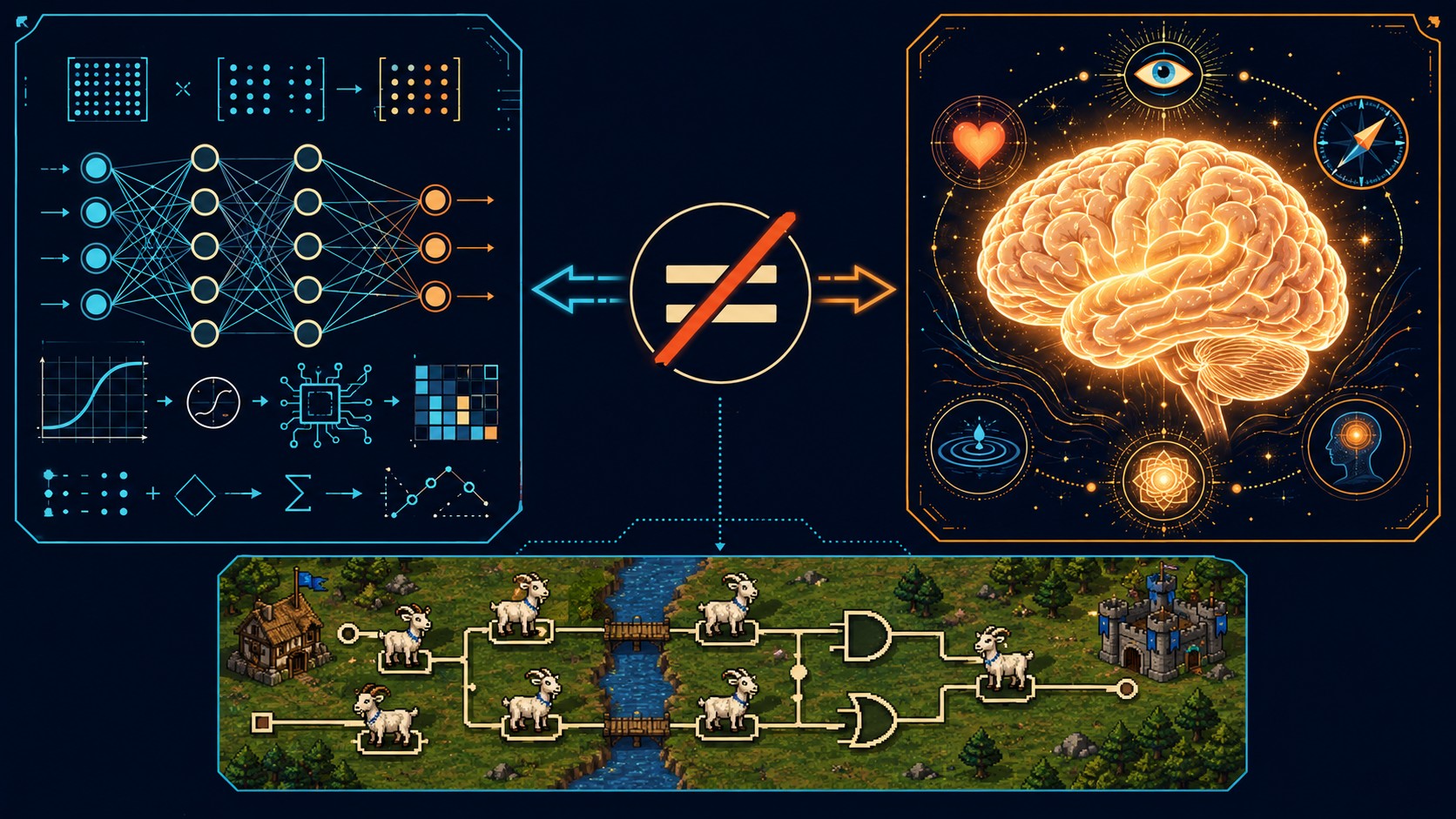 Cabras, Age of Empires II y la conciencia de la IA 2 conciencia modelos de ia diagrama explicativo