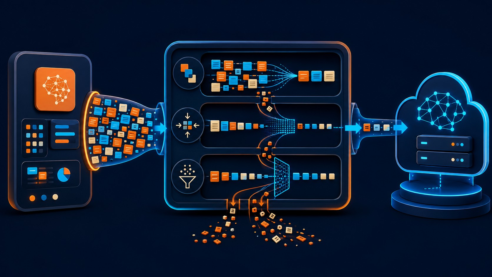 reducción de tokens llm diagrama explicativo