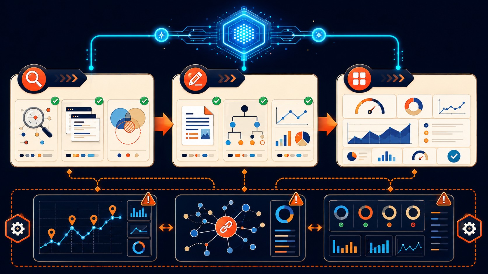 Automatización SEO con Kimi K3: qué hace y qué no en 2026 2 automatización seo con kimi k3 diagrama explicativo