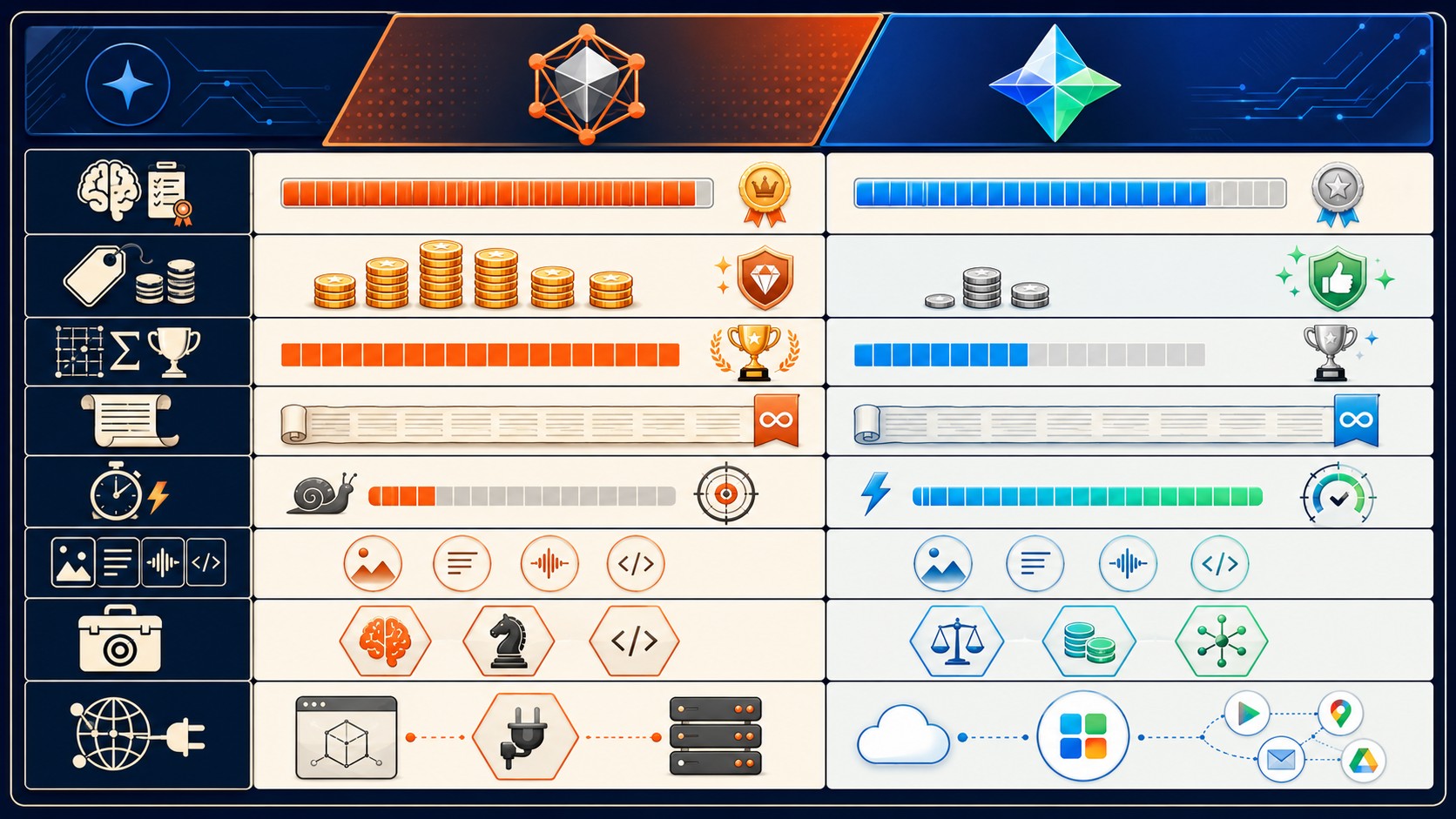 claude 4 vs gemini 2.5 tabla comparativa