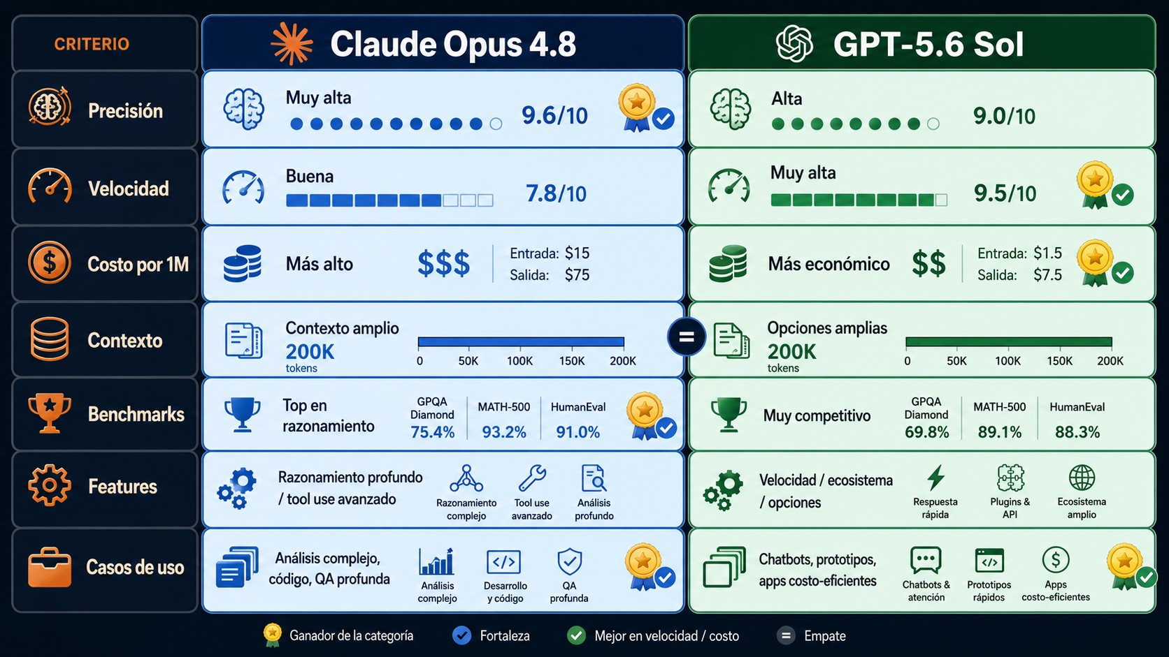 claude api vs gpt-4o tabla comparativa