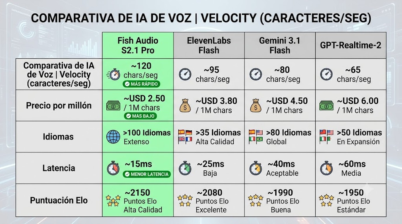 Fish Audio S2.1 Pro: voz IA 11x más barata que ElevenLabs 2 fish audio s2.1 pro diagrama explicativo