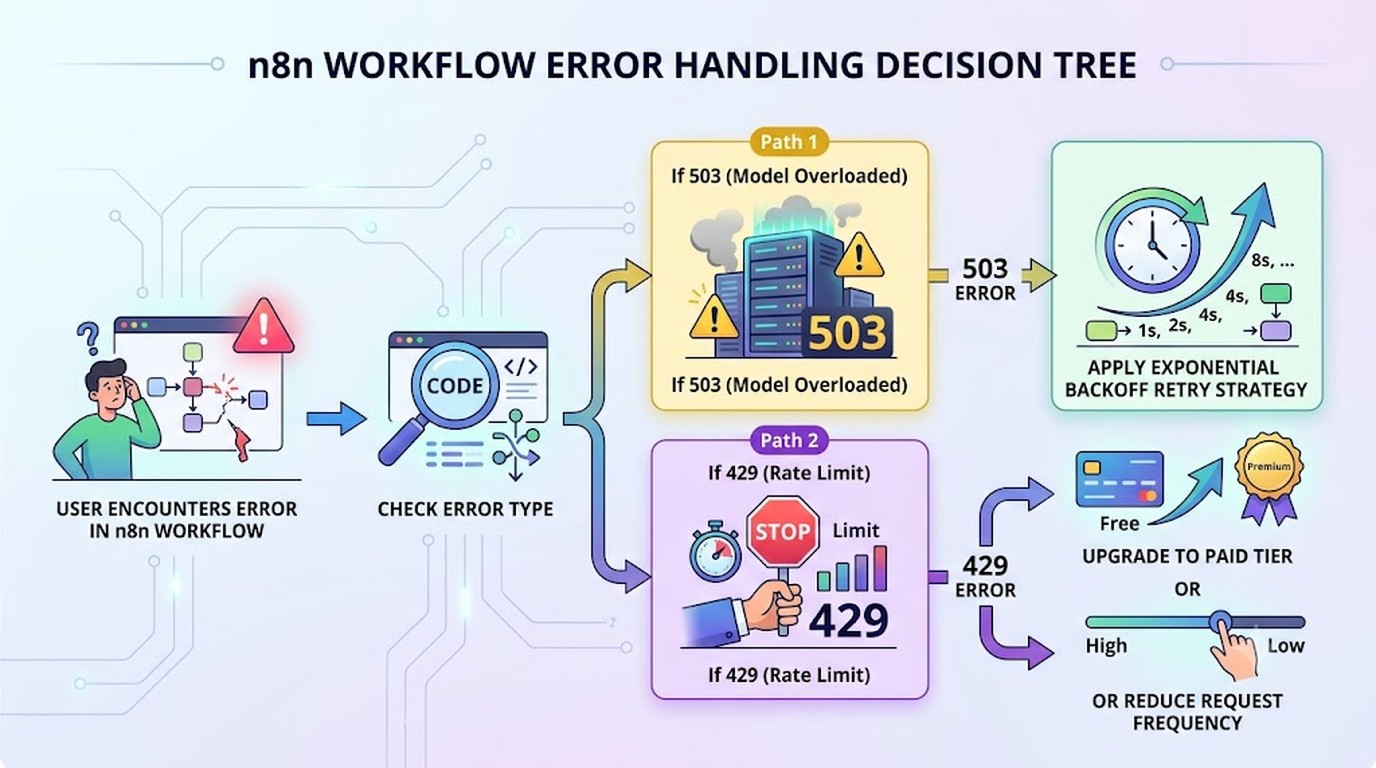 gemini api error 503 n8n diagrama explicativo