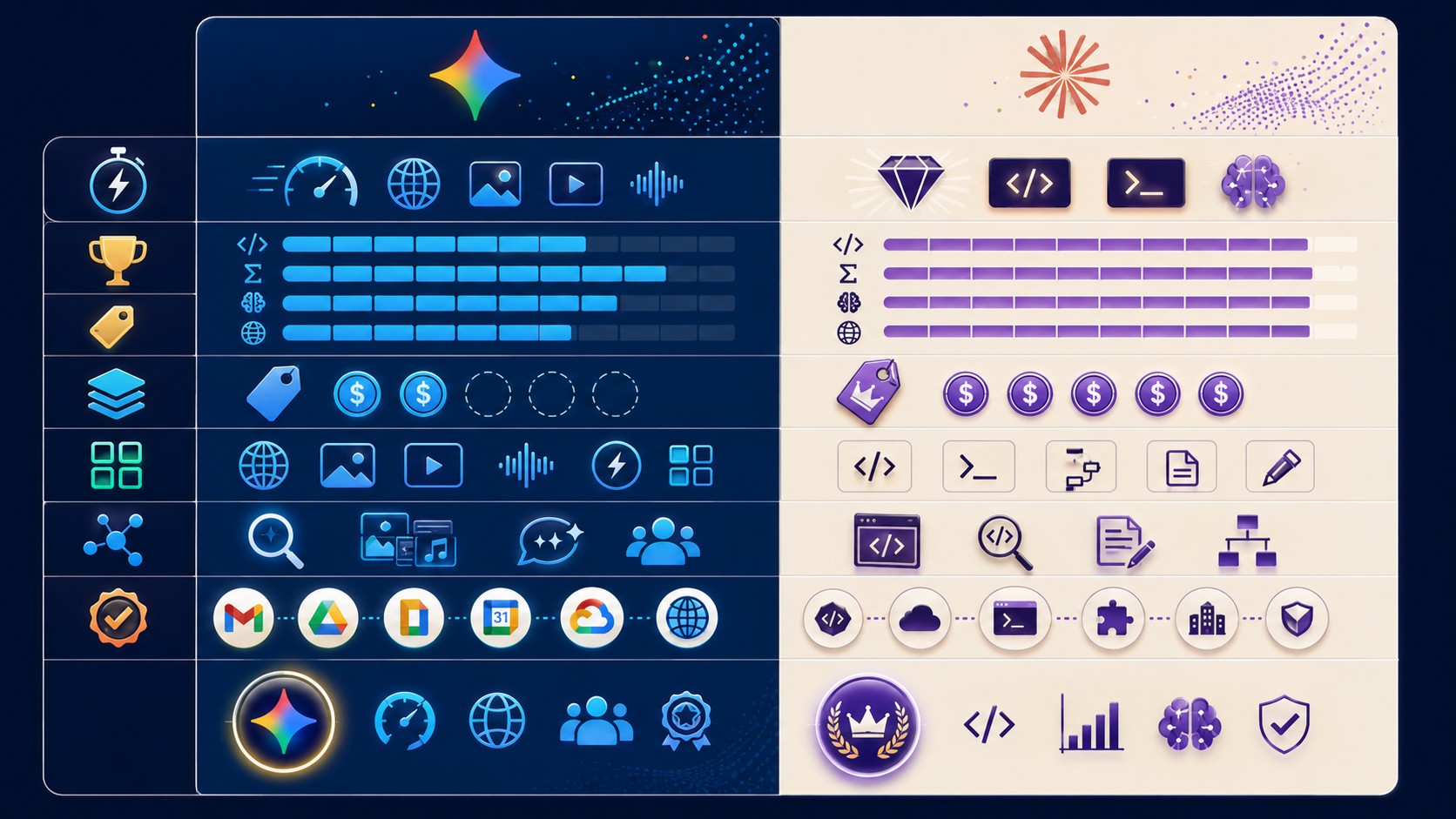 gemini vs claude 3 tabla comparativa