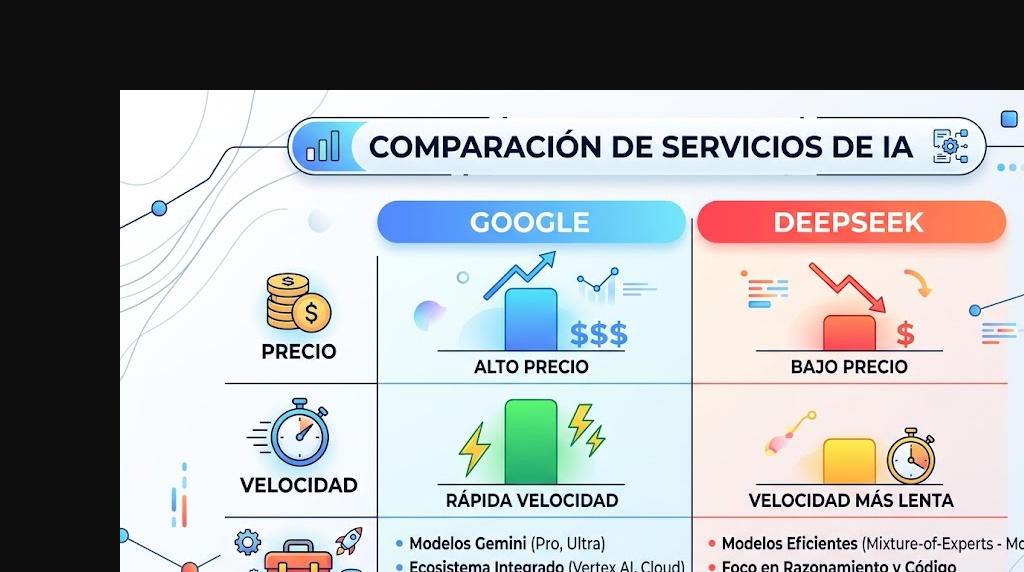 google vs deepseek tabla comparativa