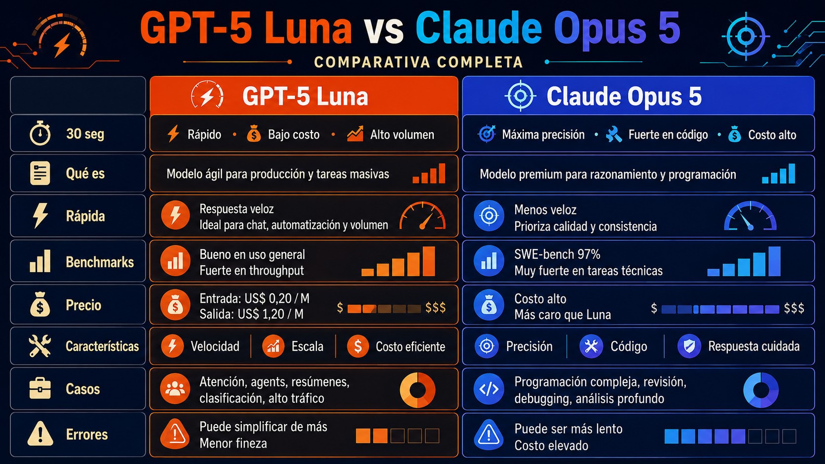 Gpt-5 vs Anthropic / Claude: comparativa completa 3 gpt-5 vs anthropic / claude tabla comparativa