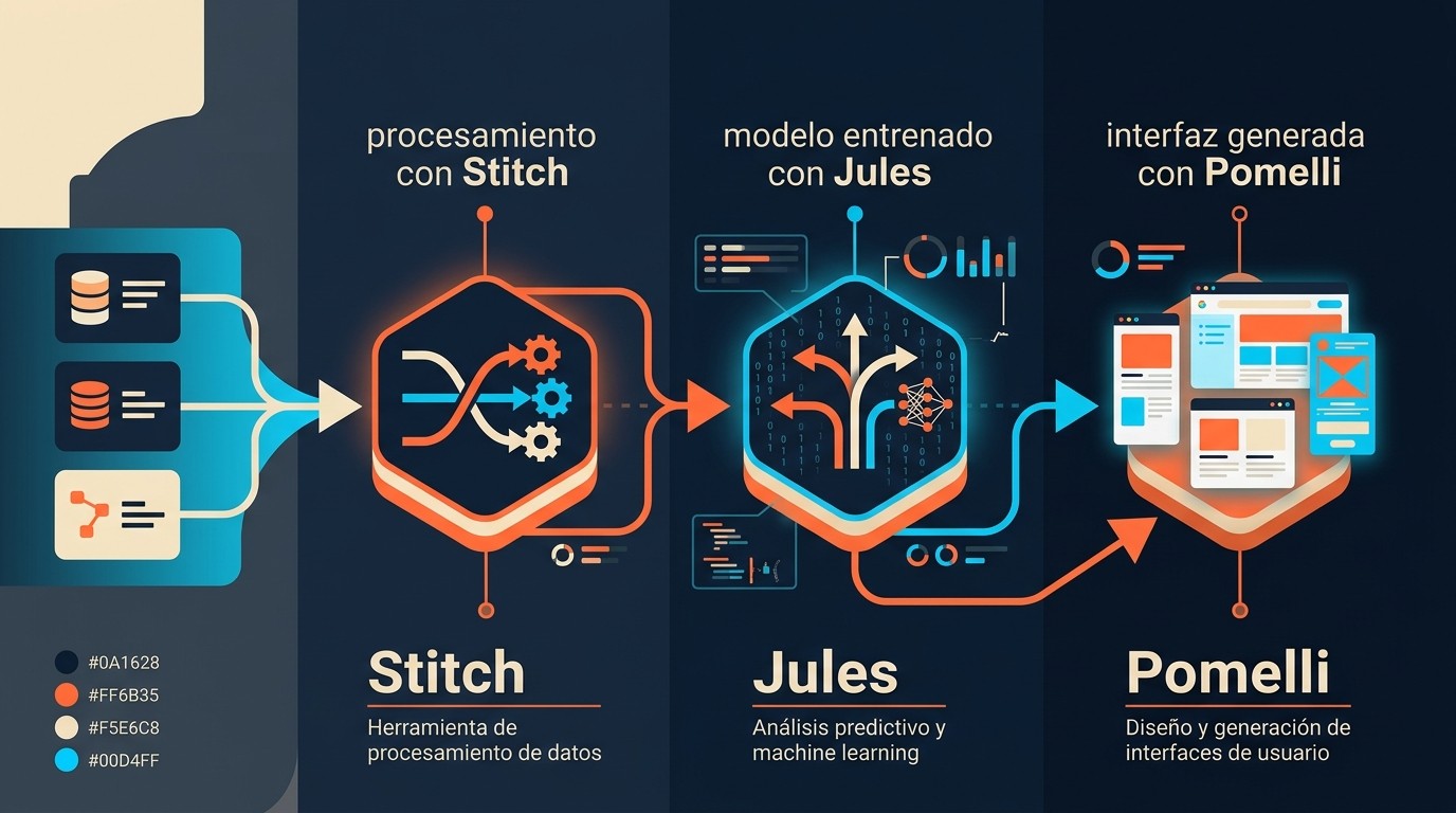 herramientas IA gratis Google diagrama explicativo