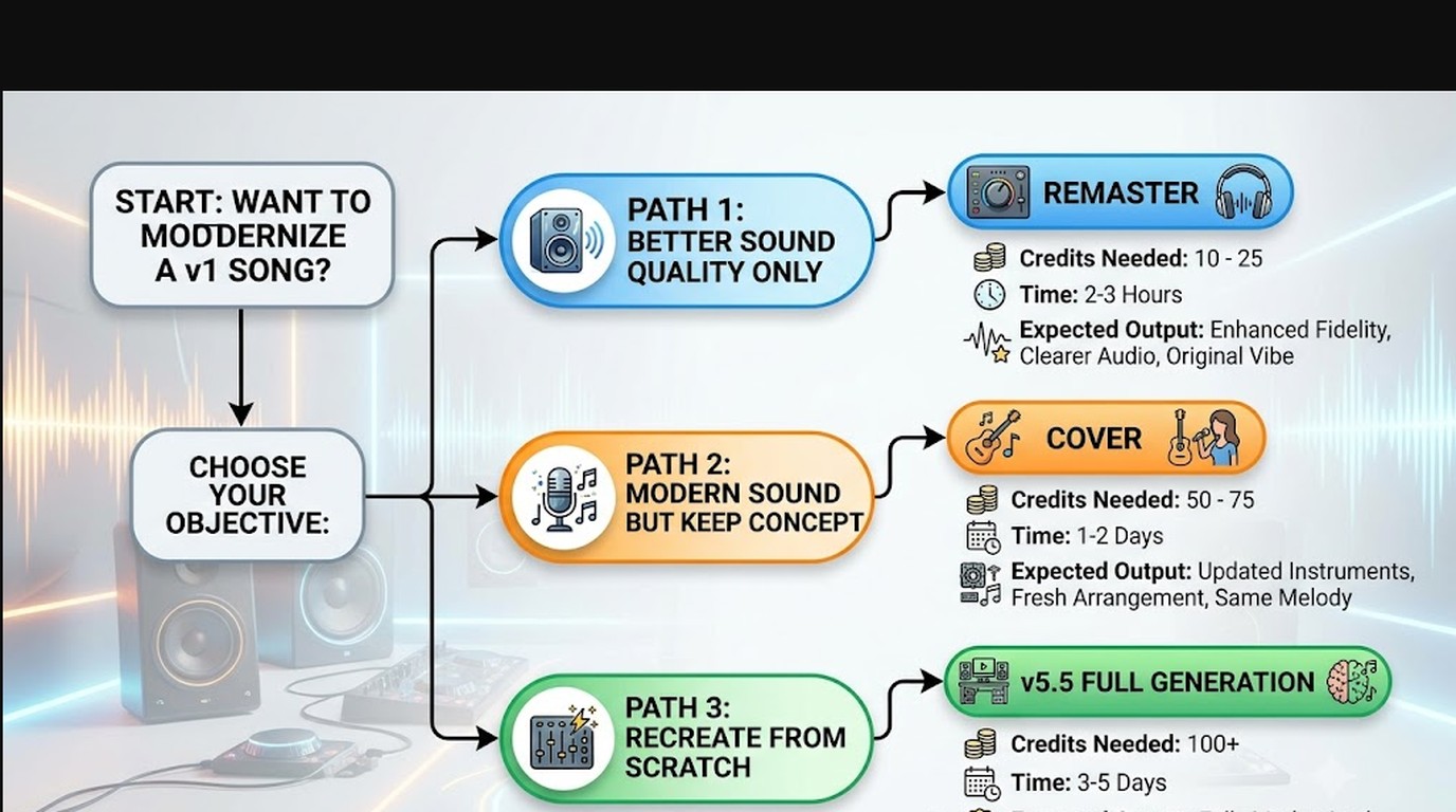 modernizar canciones suno versión 1 diagrama explicativo