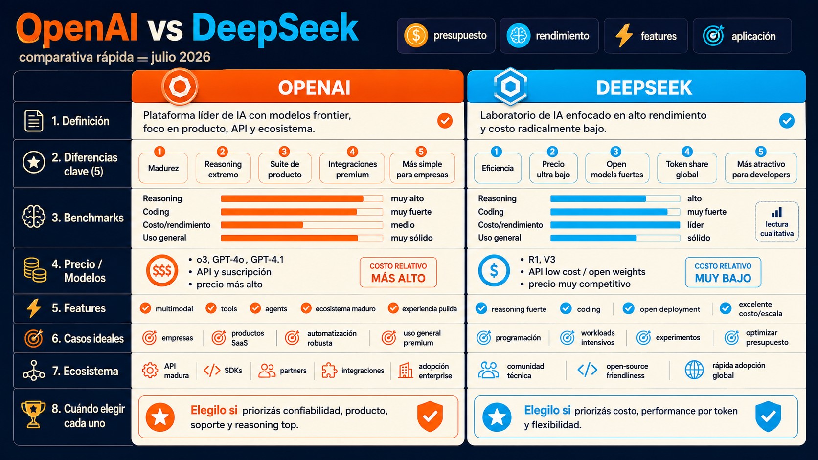 openai vs deepseek tabla comparativa