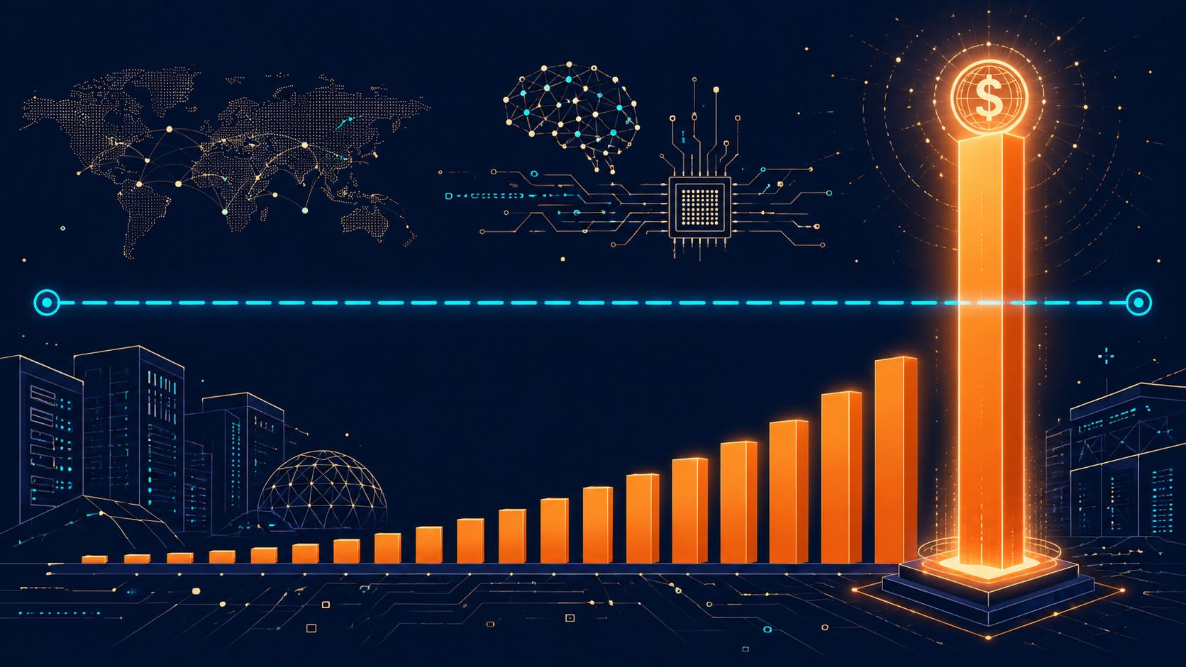 SoftBank: inversión IA 5 billones anuales para 2040 2 inversión IA 5 billones diagrama explicativo