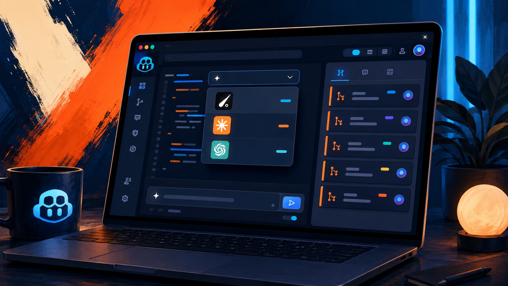 GitHub Copilot nuevos modelos y app para todos los planes 1 GitHub Copilot nuevos modelos y app para todos los planes - A GitHub Copilot desktop app window open on a laptop, showing a model picker dropdown list