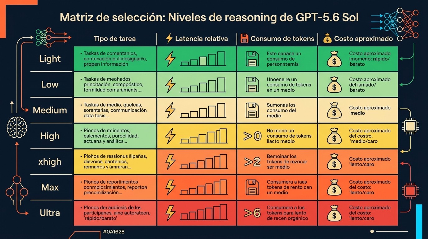 gpt-5.6 sol niveles de razonamiento diagrama explicativo
