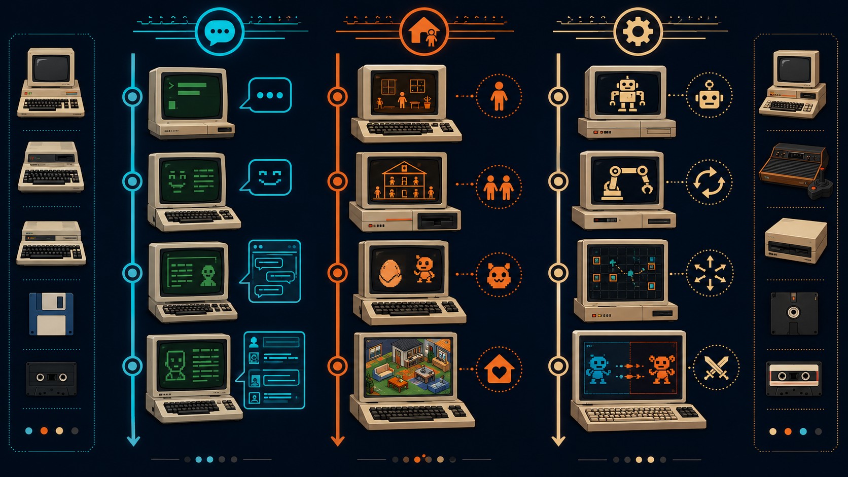 inteligencia artificial vintage diagrama explicativo