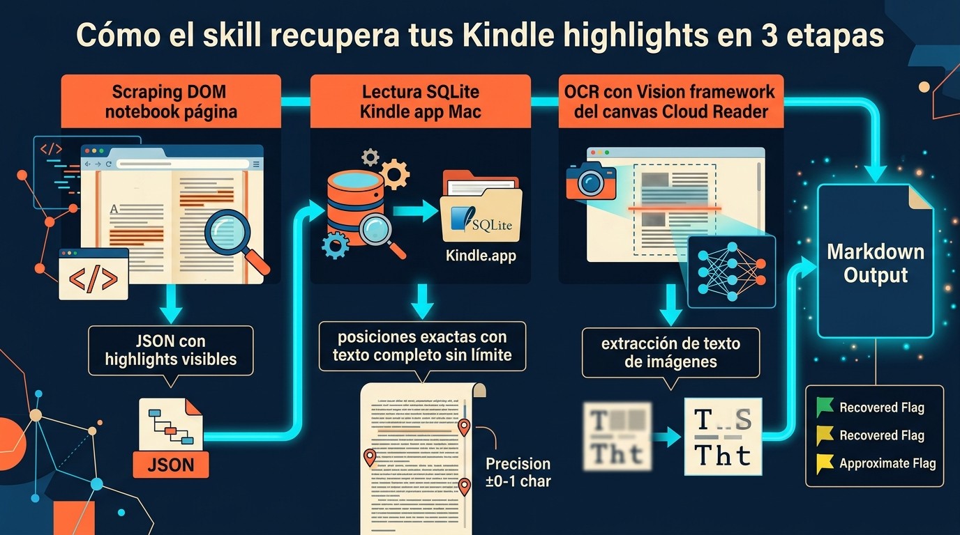 recuperar highlights de kindle diagrama explicativo